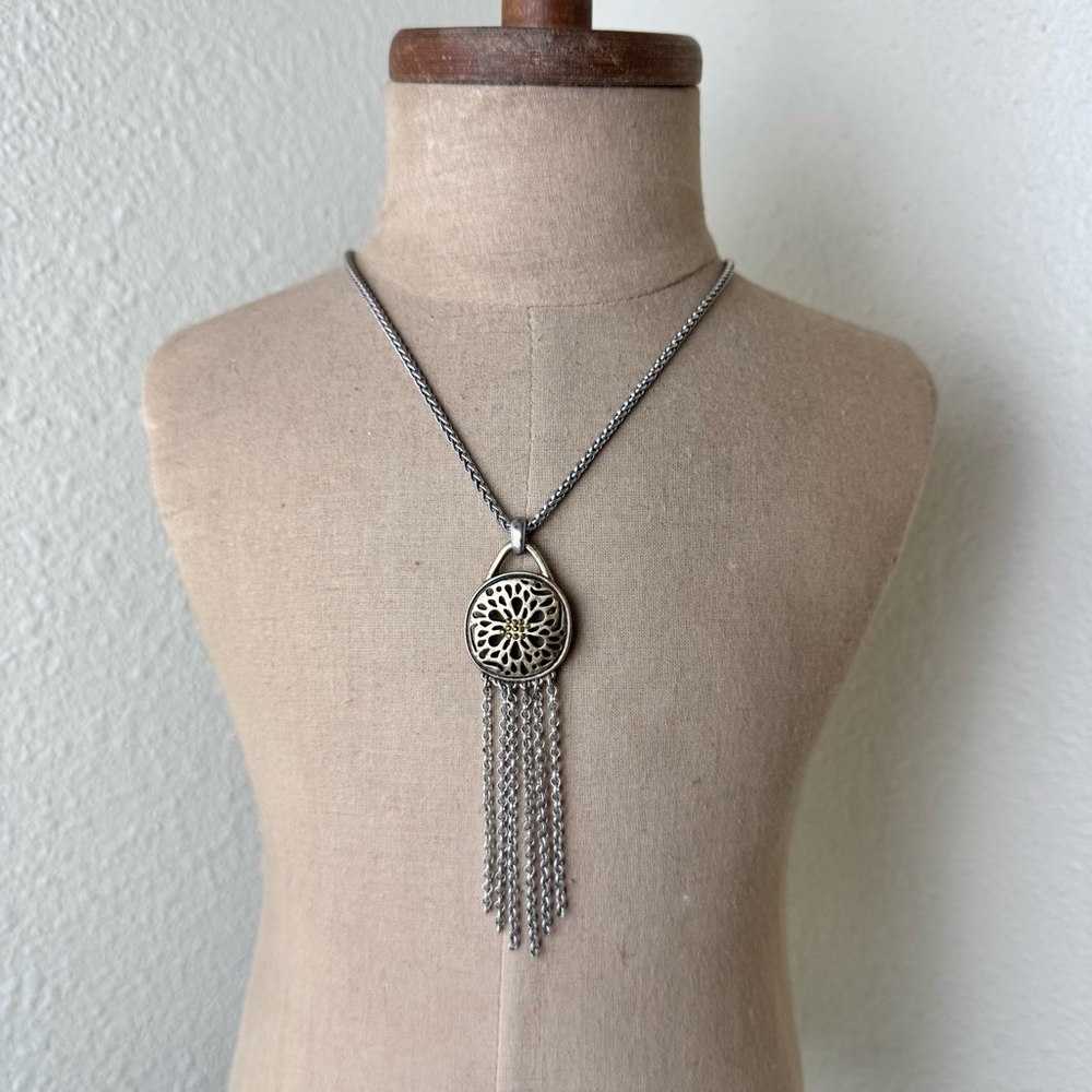 Lucky Brand Silver Tone Tassel Necklace